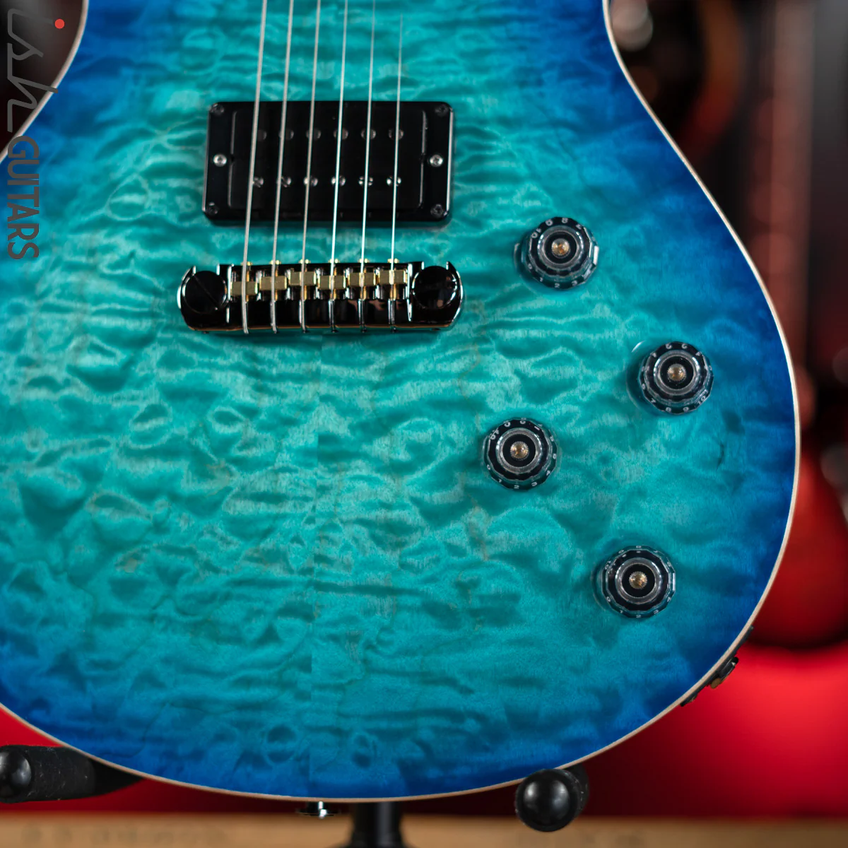 PRS Tremonti Stoptail Wood Library Makena Blue Burst 10 Top Quilt - Demo - Image 4