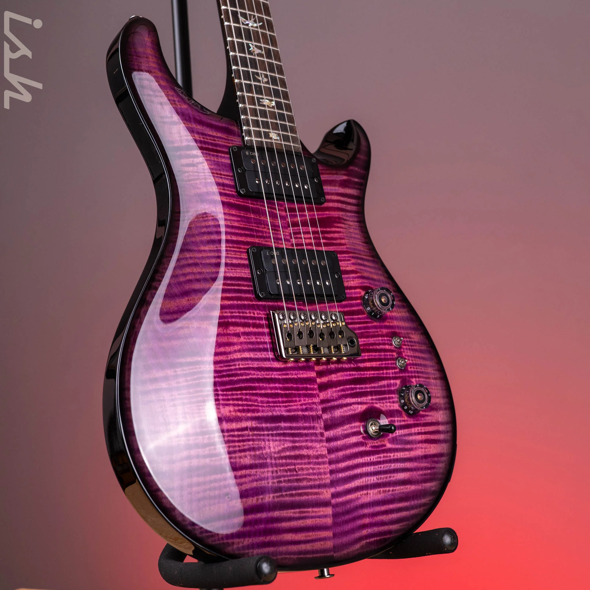 PRS Wood Library Custom 24-08 10-Top Black Raspberry Smokeburst Custom Color - Image 3