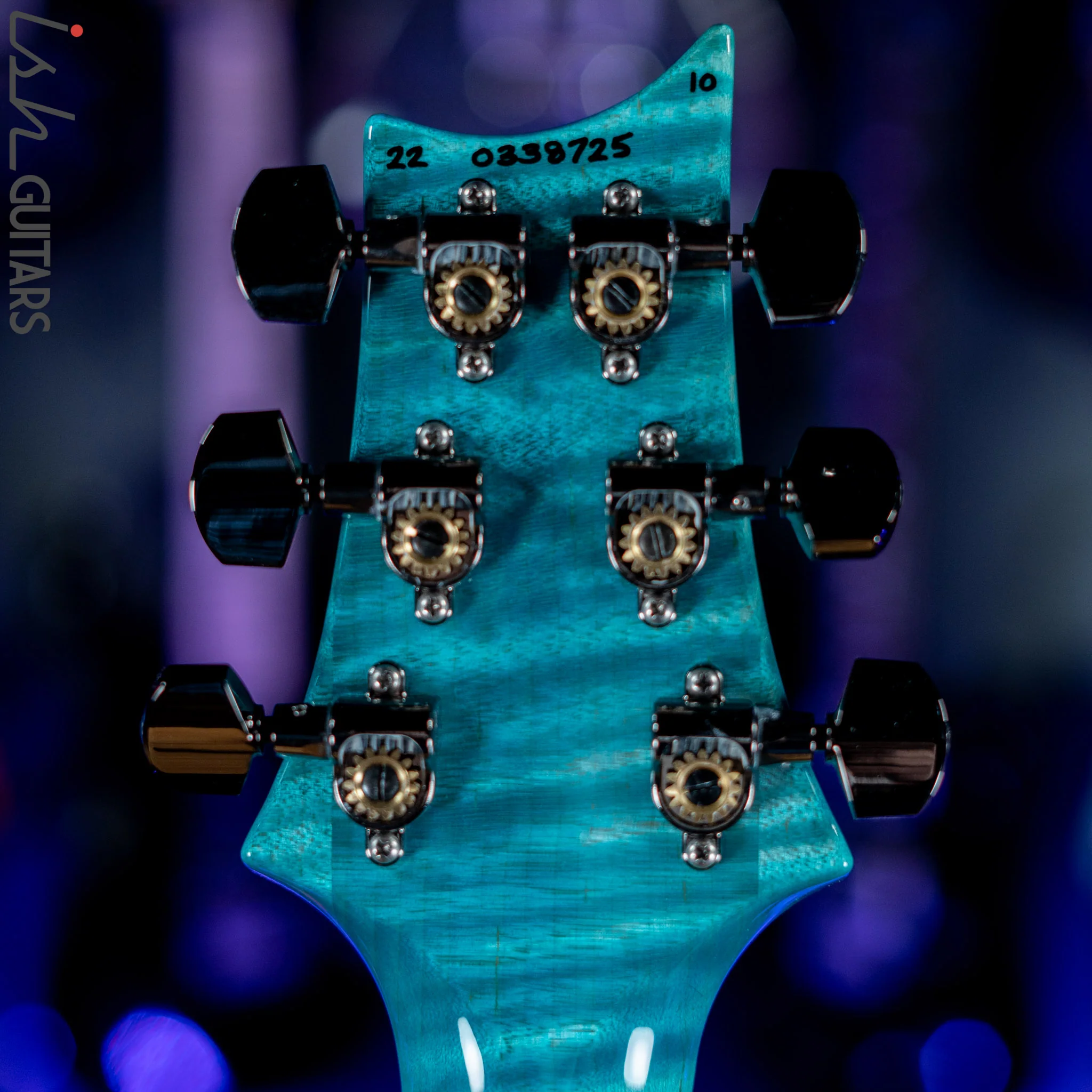 PRS Wood Library Custom 24 Teal One Piece 10 Top Quilt Figured Maple Neck - Image 10