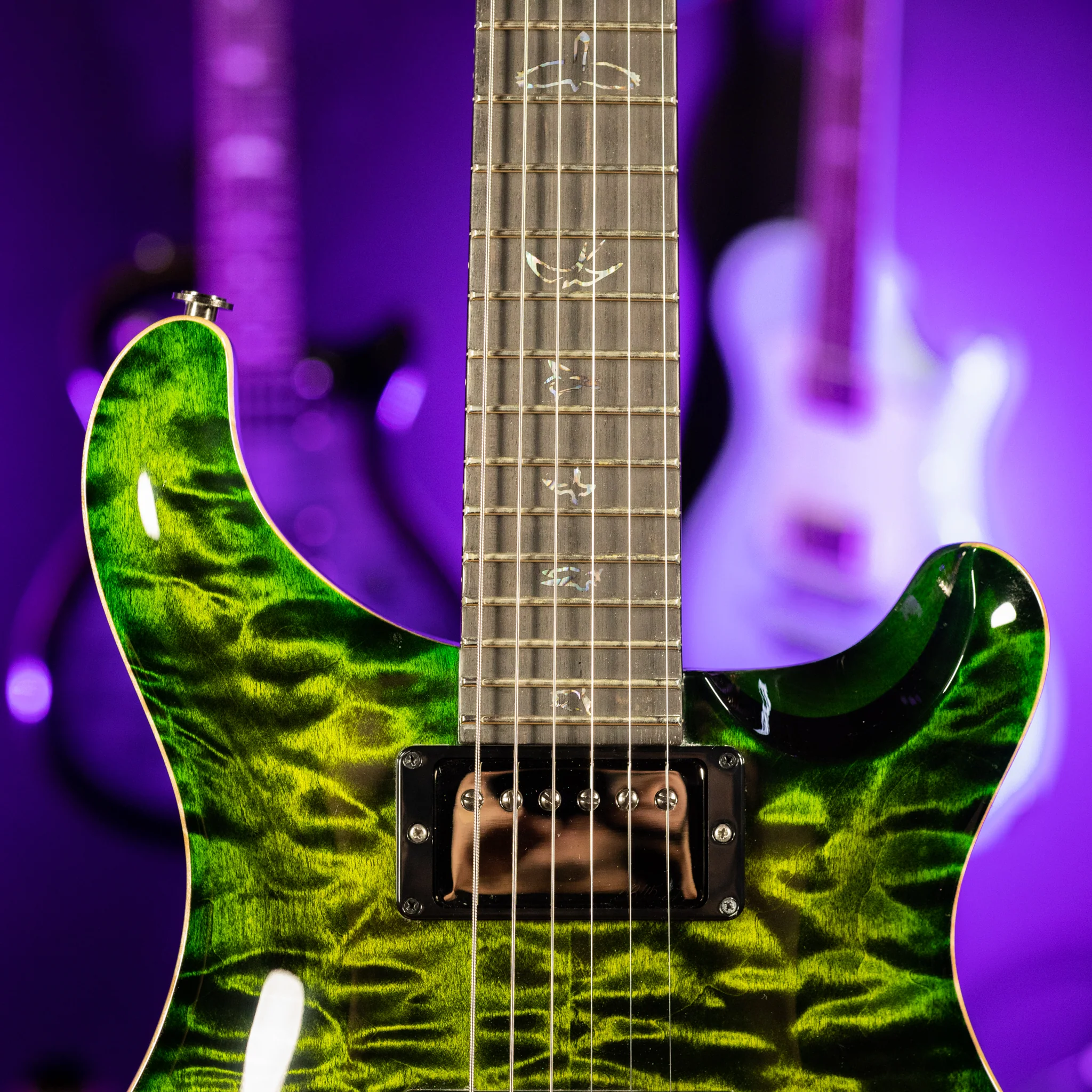 PRS Wood Library Custom 24 Jade w/ Green Burst 10 Top Quilt - Image 4