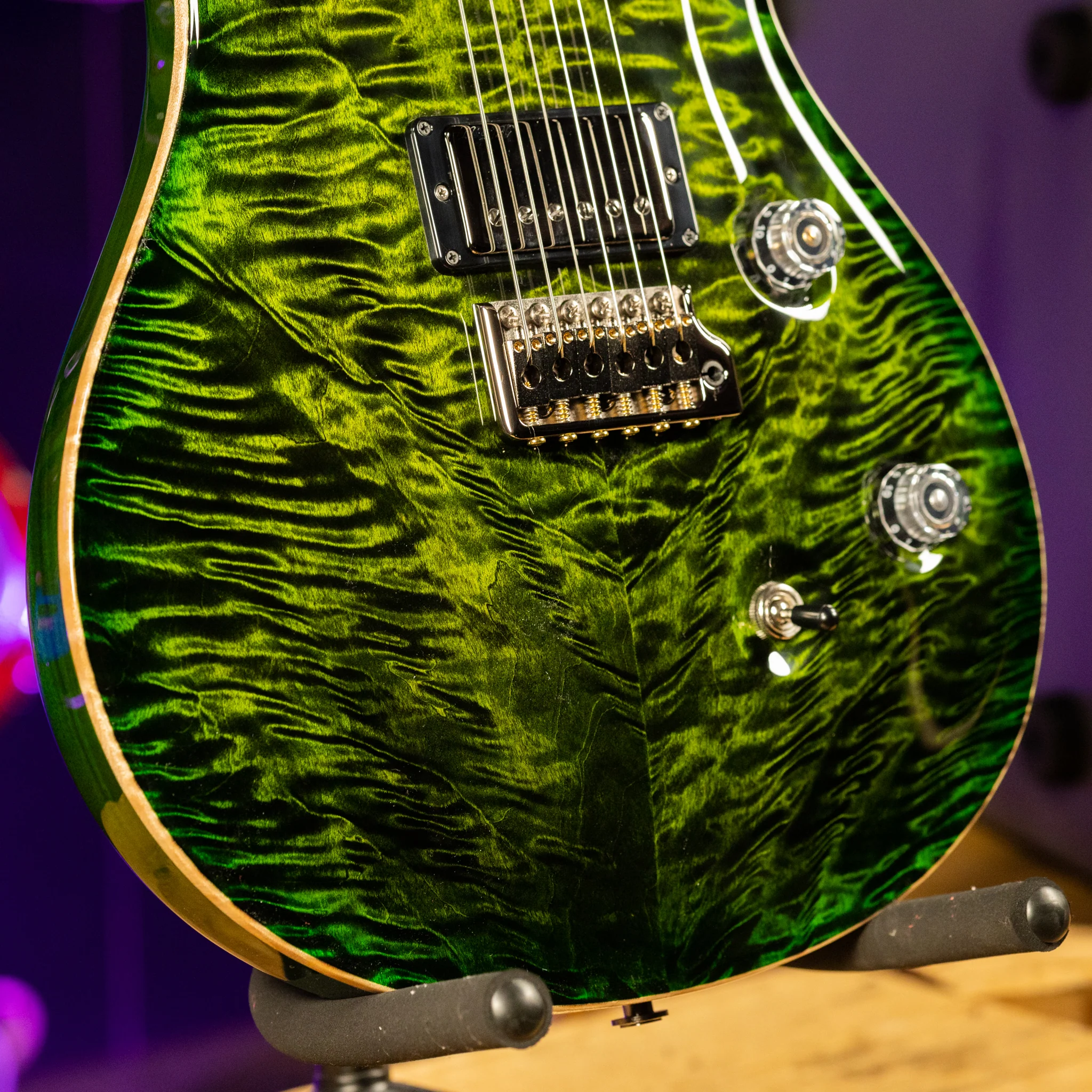 PRS Wood Library Custom 24 Jade w/ Green Burst 10 Top Quilt - Image 5