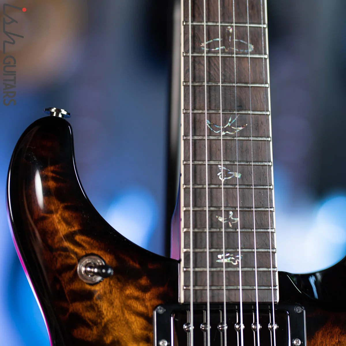 PRS Wood Library McCarty 594 Brazilian Quilt 10 Top Black Gold Burst - Demo - Image 6