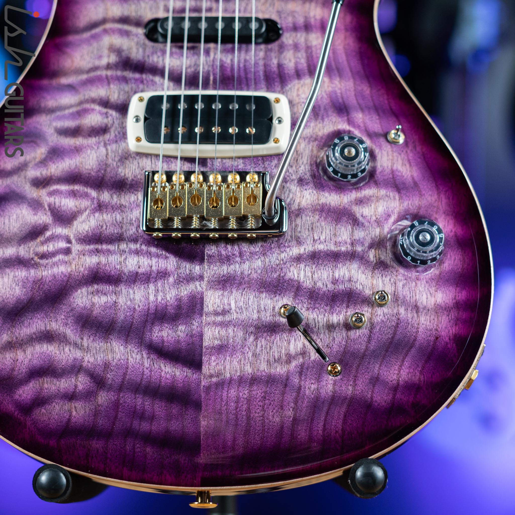 PRS Wood Library Modern Eagle V 10 Top Quilt Purple w/ Purple Burst Brazilian Rosewood - Image 5