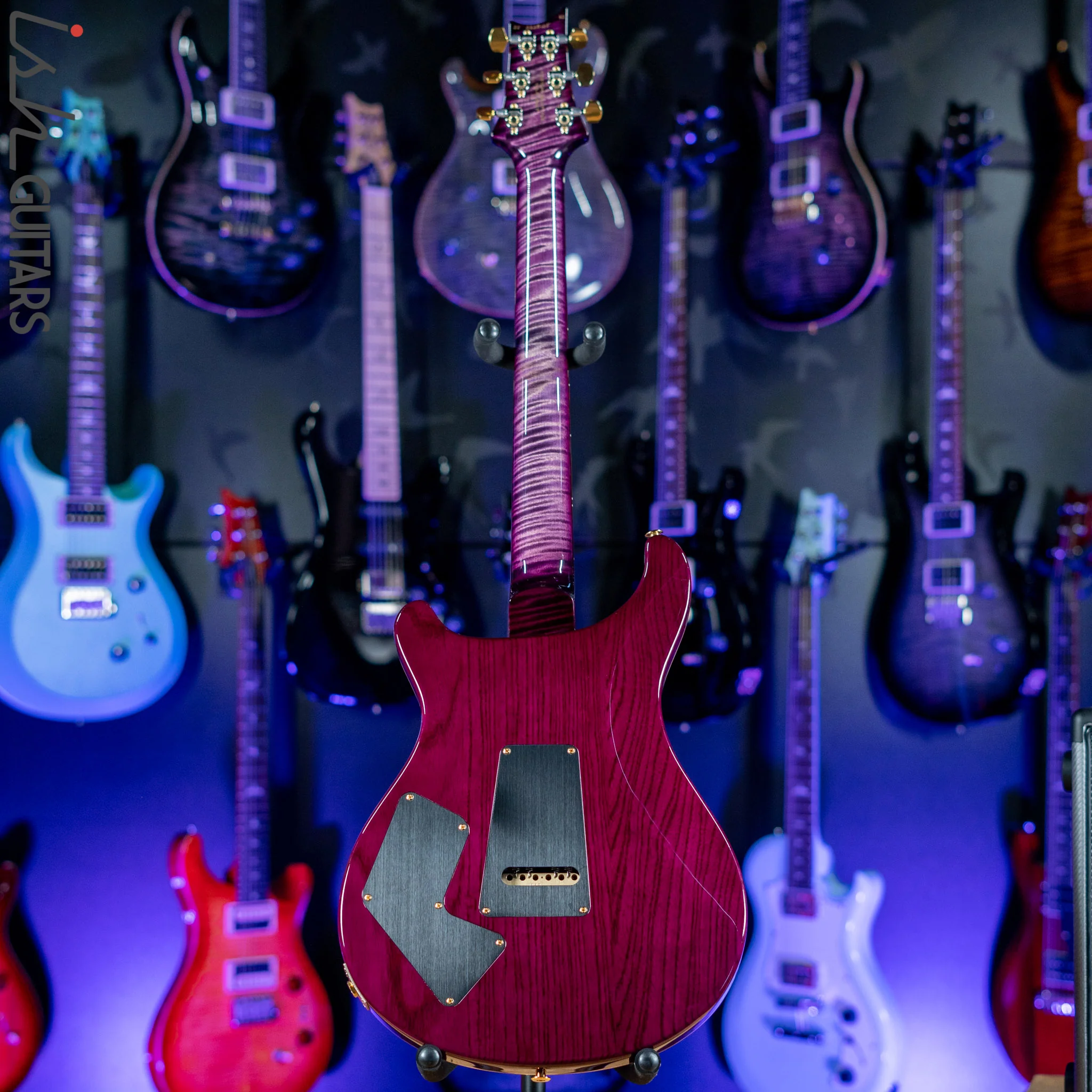 PRS Wood Library Modern Eagle V 10 Top Quilt Purple w/ Purple Burst Brazilian Rosewood - Image 7