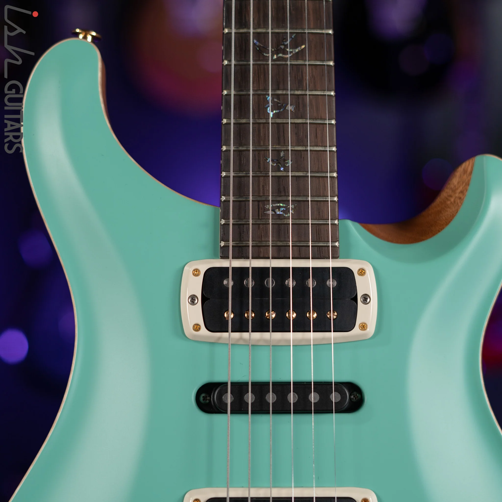 PRS Wood Library Modern Eagle V Opaque Seafoam Green Satin Brazilian Rosewood - Image 3