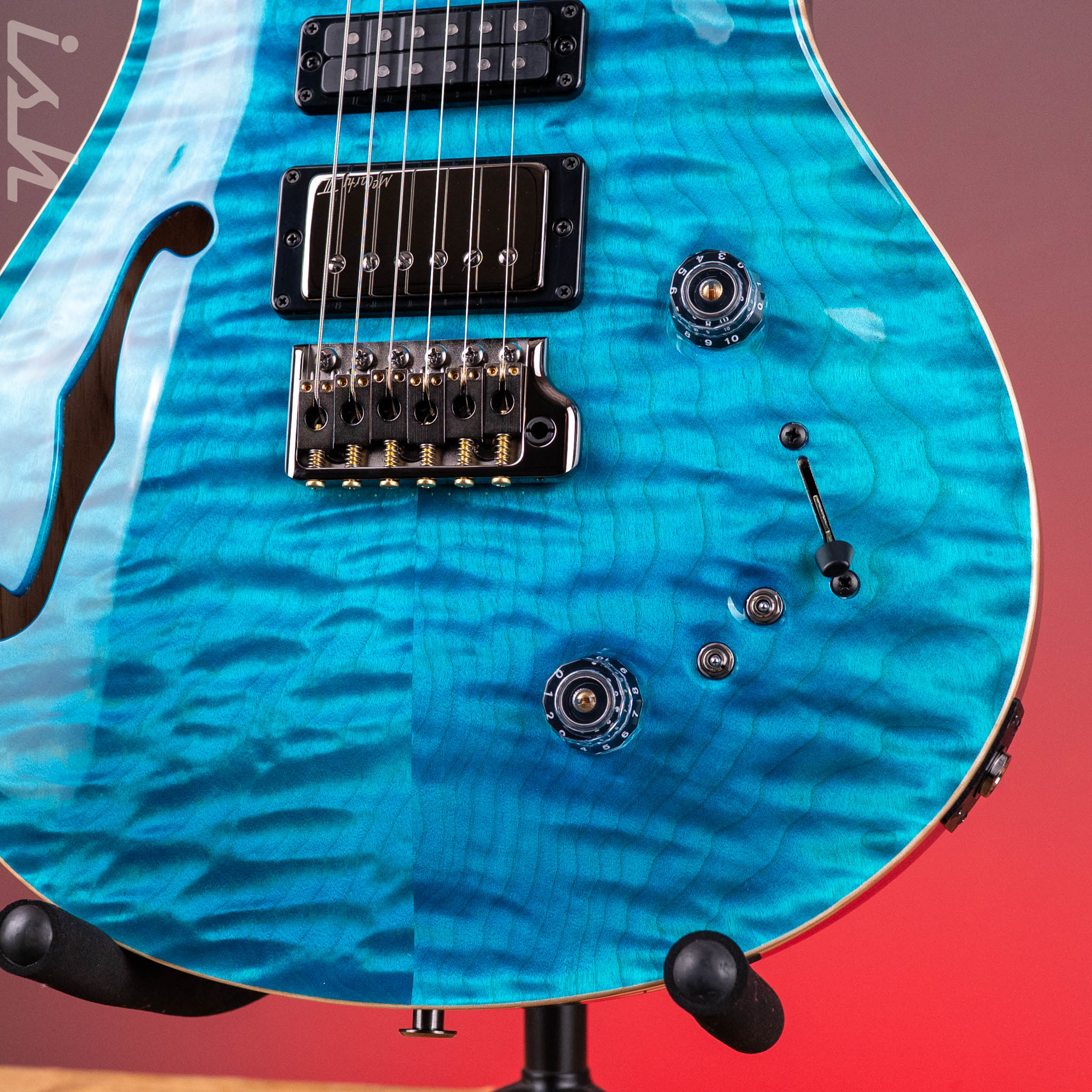 PRS Wood Library Special Semi-Hollow 10-Top Quilt Aquableux Custom Color - Image 6