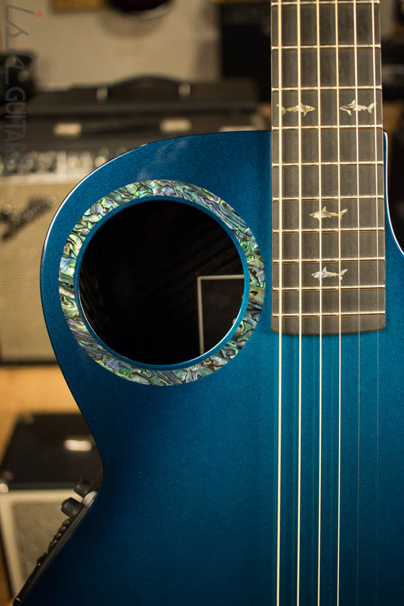 RainSong Co-WS1005NSM Concert Series Acoustic Electric Guitar Marine Blue - Image 3