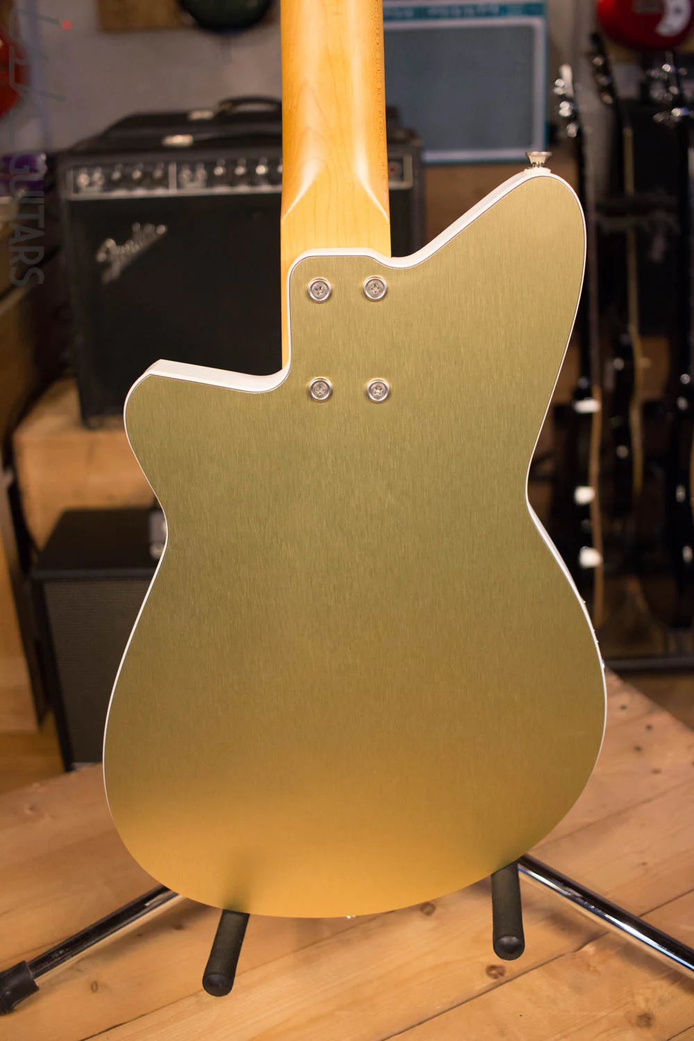 USA Reverend RumbleFish Bass PJ RPJ 4 String Brushed Aluminum Gold RARE - Image 8