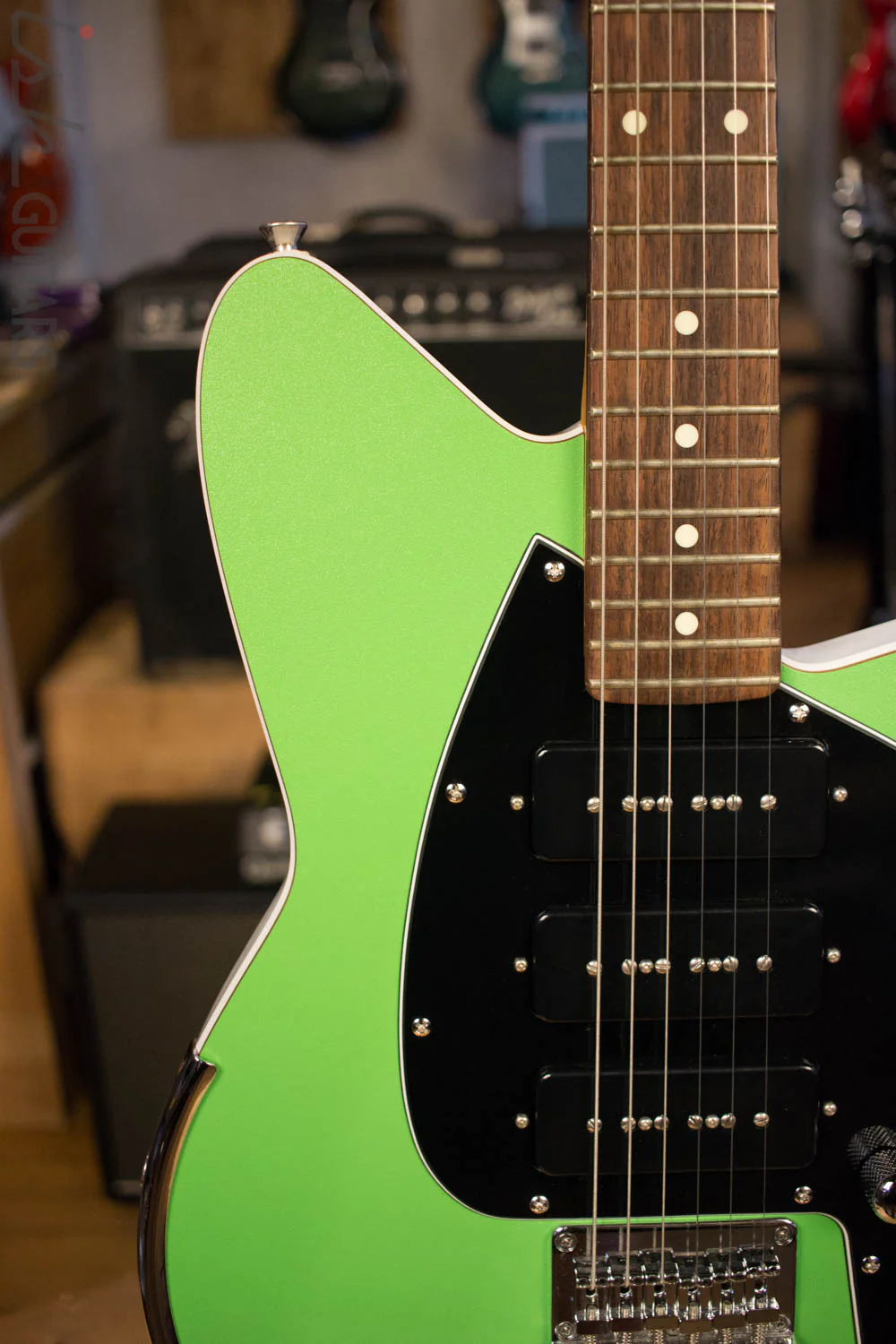 2000's USA Reverend Guitar Slingshot Custom Lime Green RARE - Image 3
