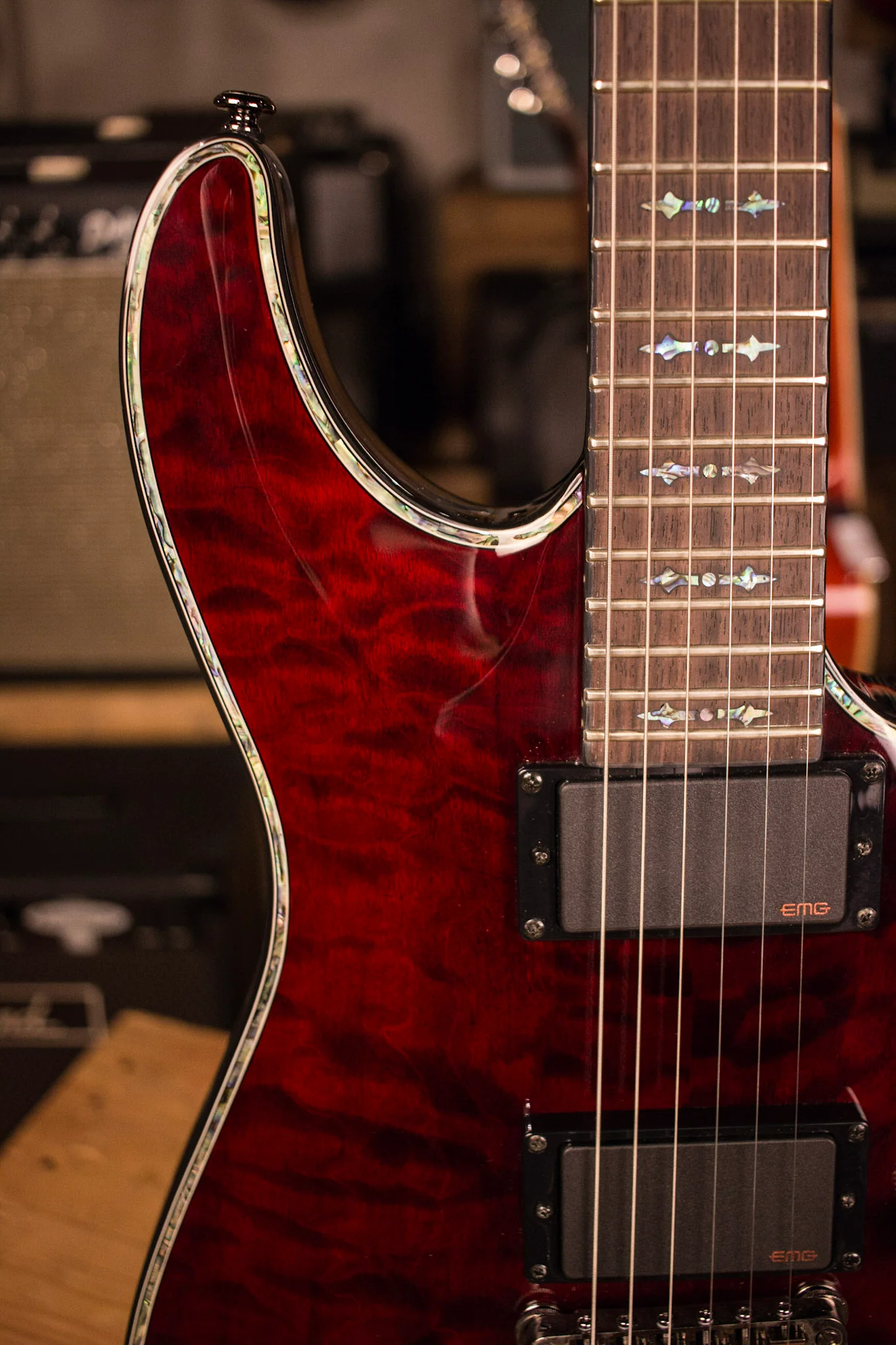 Schecter Guitar Research Hellraiser C-1 Electric Guitar Black Cherry - Image 3
