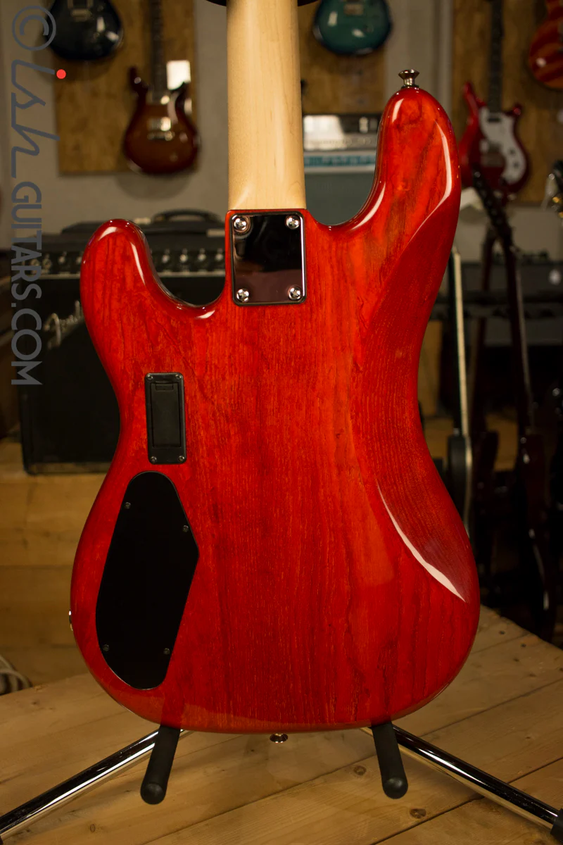 USA Spector Coda Deluxe P Precision Bass Inferno Red Buckeye Burl - Image 8
