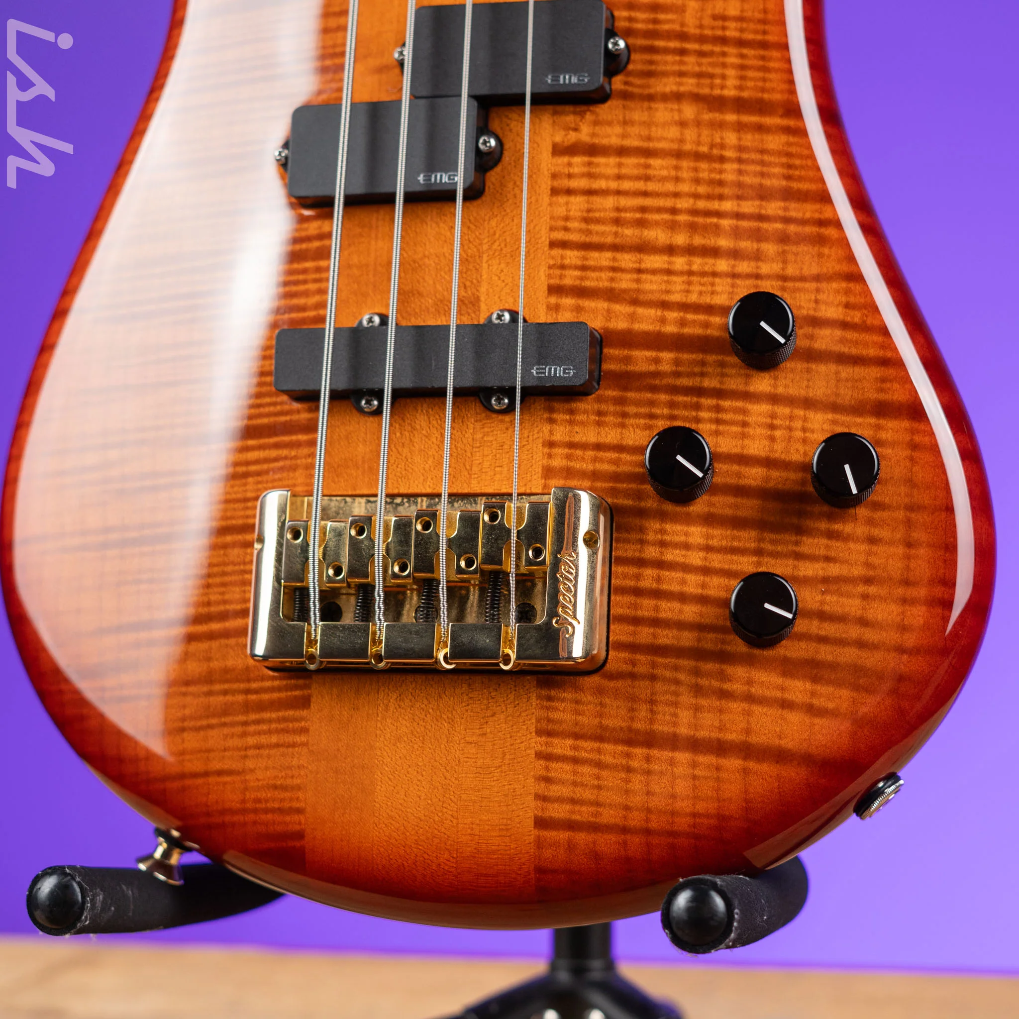 2015 Spector Euro4LX 4-String Bass Amber Hazlab Preamp - Image 4