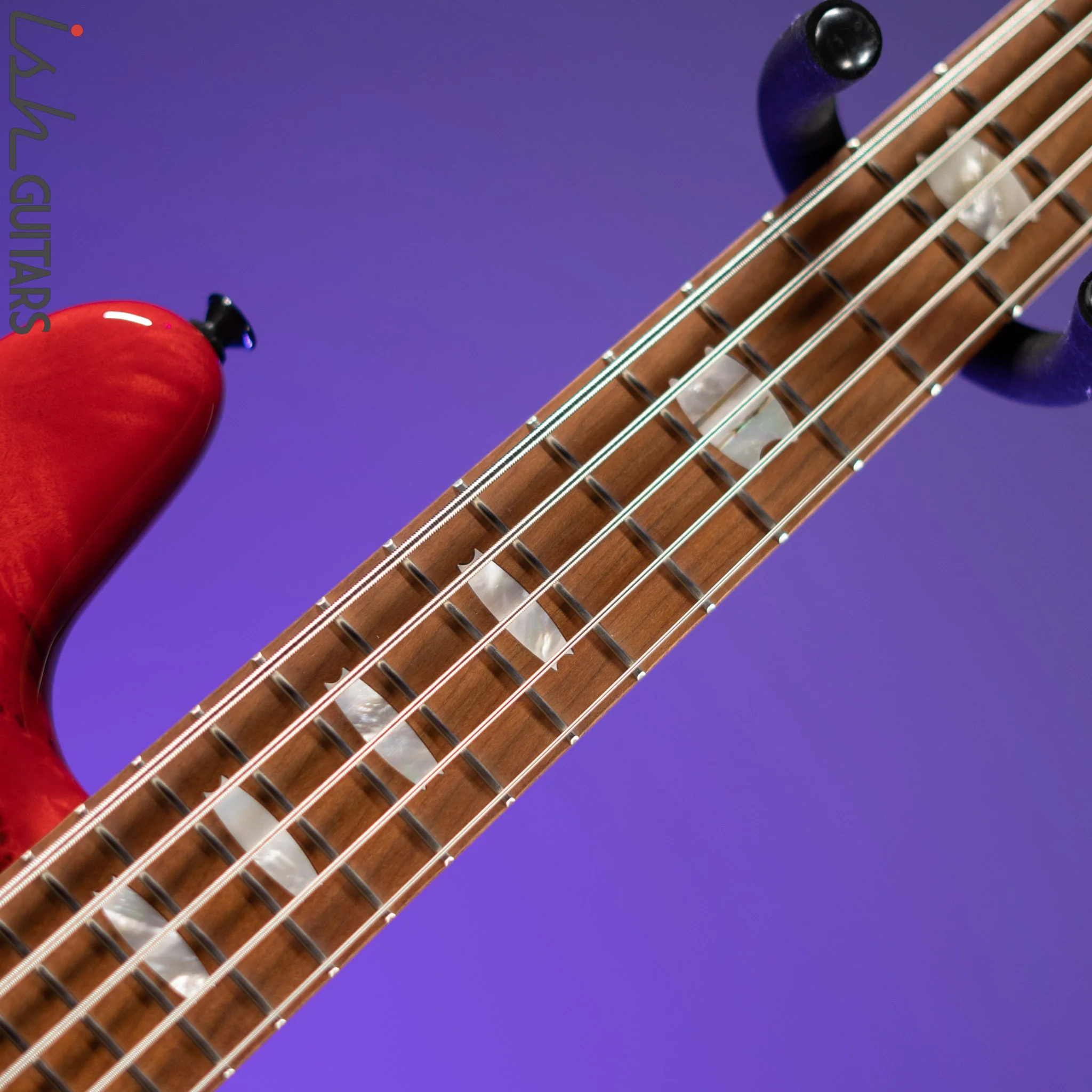 Spector Eurobolt 5 Inferno Red Gloss Poplar Burl Bass Guitar - Image 5