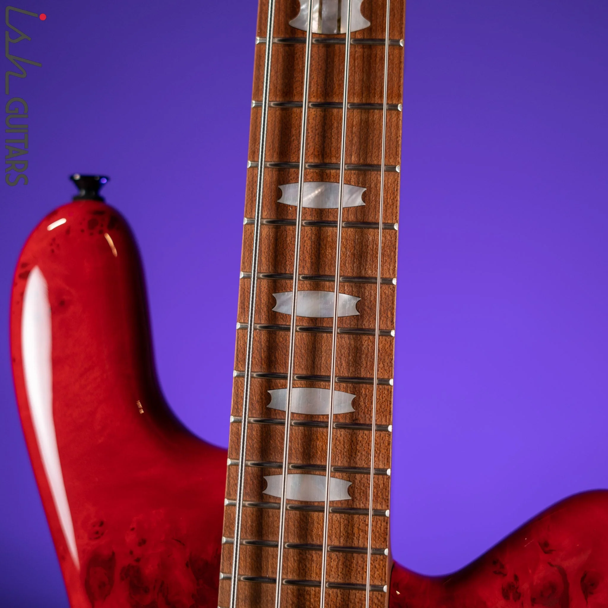 Spector Eurobolt 4 Inferno Red Gloss Poplar Burl Bass Guitar Demo - Image 5