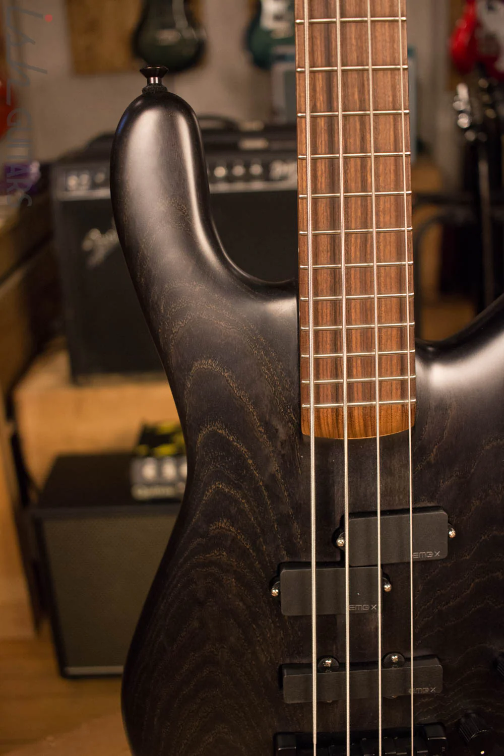 USA Spector Forte 4 Matte Black Swamp Ash Neck Through Bass Guitar - Image 3