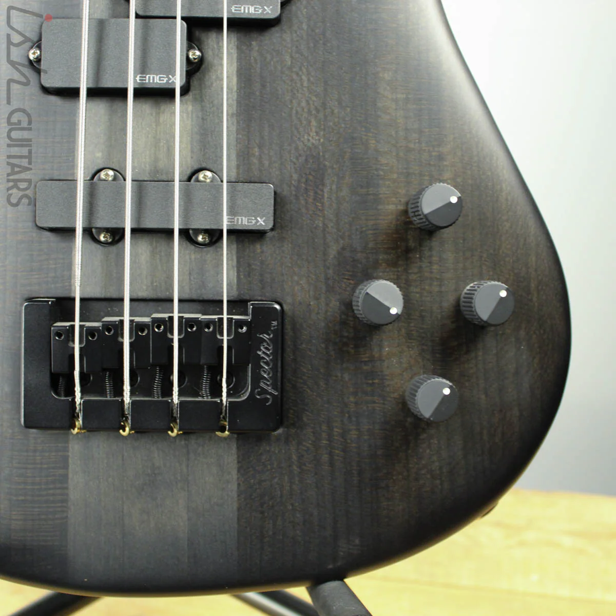 Spector Singlecut SC4 NS-2 Bass Black Stain Burst Matte Reclaimed Redwood - Image 6