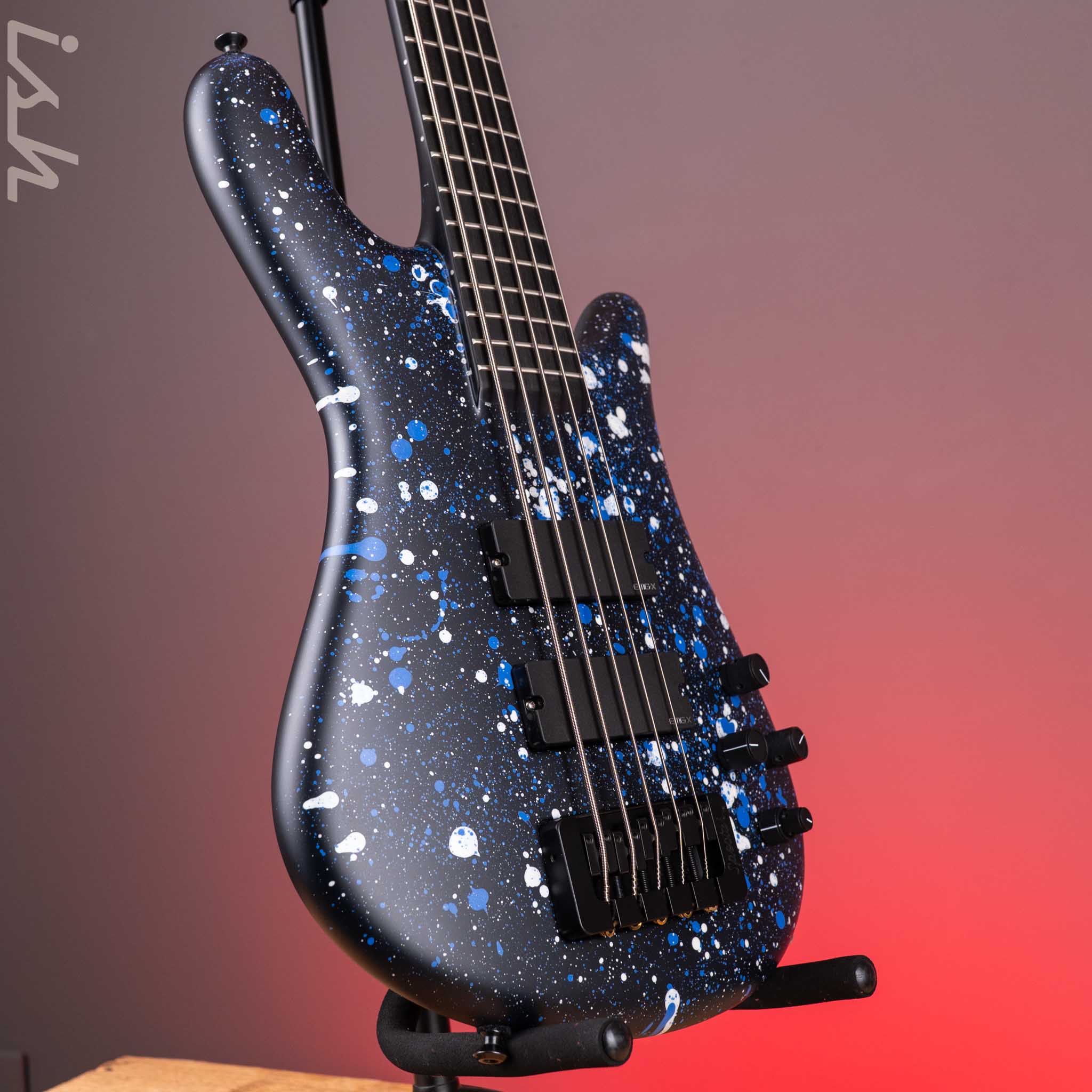 Spector USA NS-5 Matte Black with Blue and White Dots/Drips - Image 3