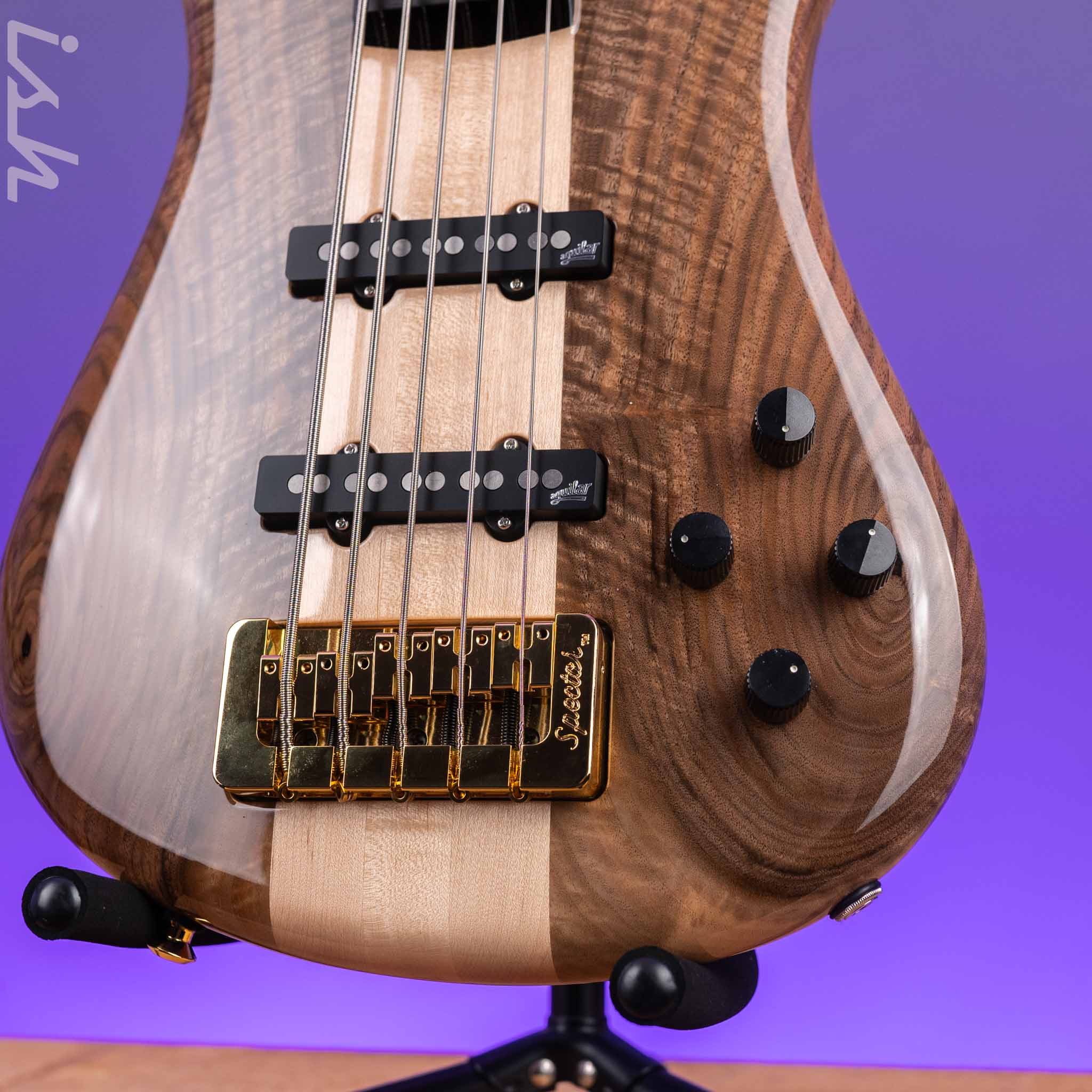 Spector USA NS-5XL 5-String Bass Natural Figured Walnut Demo - Image 4