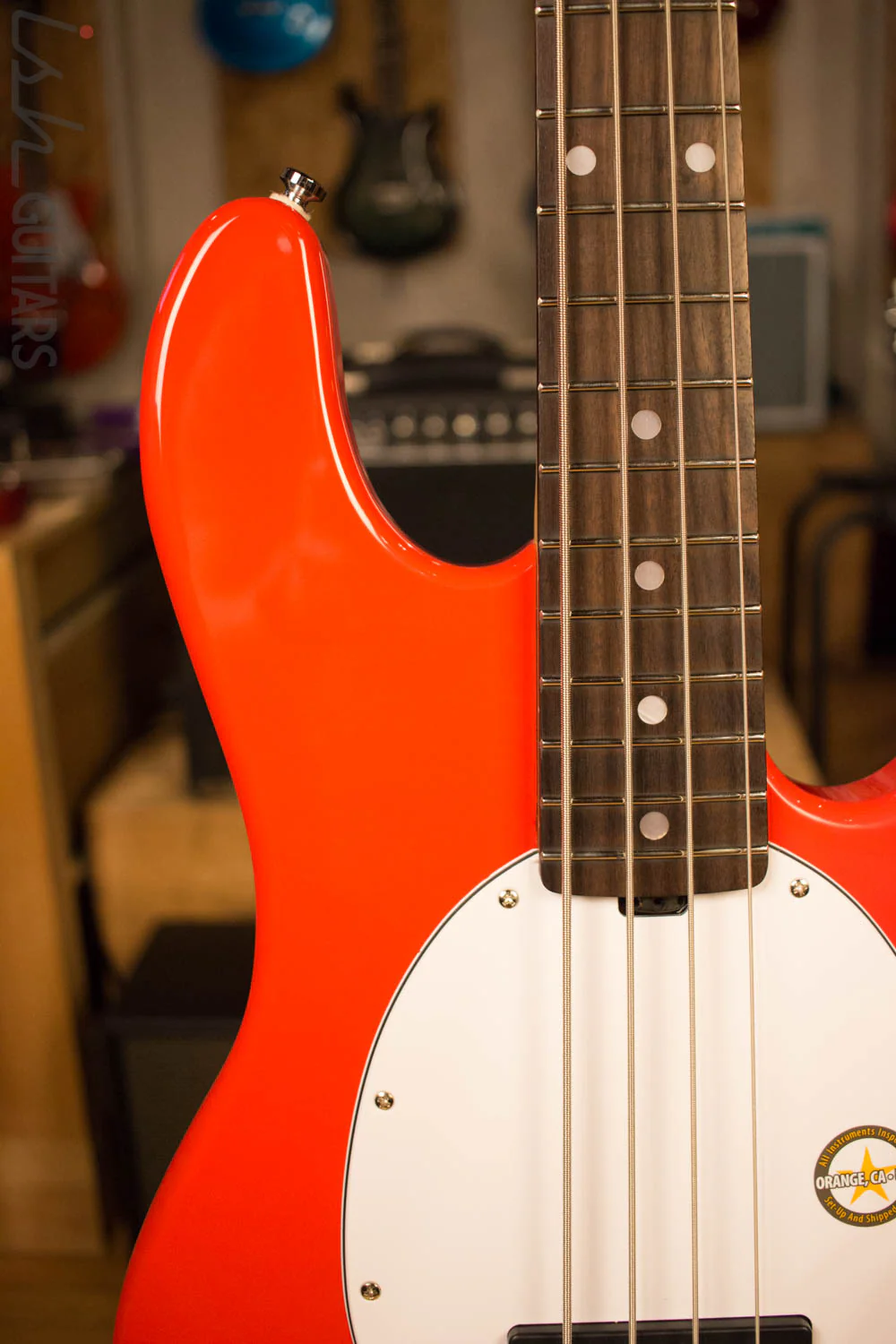 Sterling by Music Man S.U.B. Ray4 Electric Bass Guitar Fiesta Red - Image 3