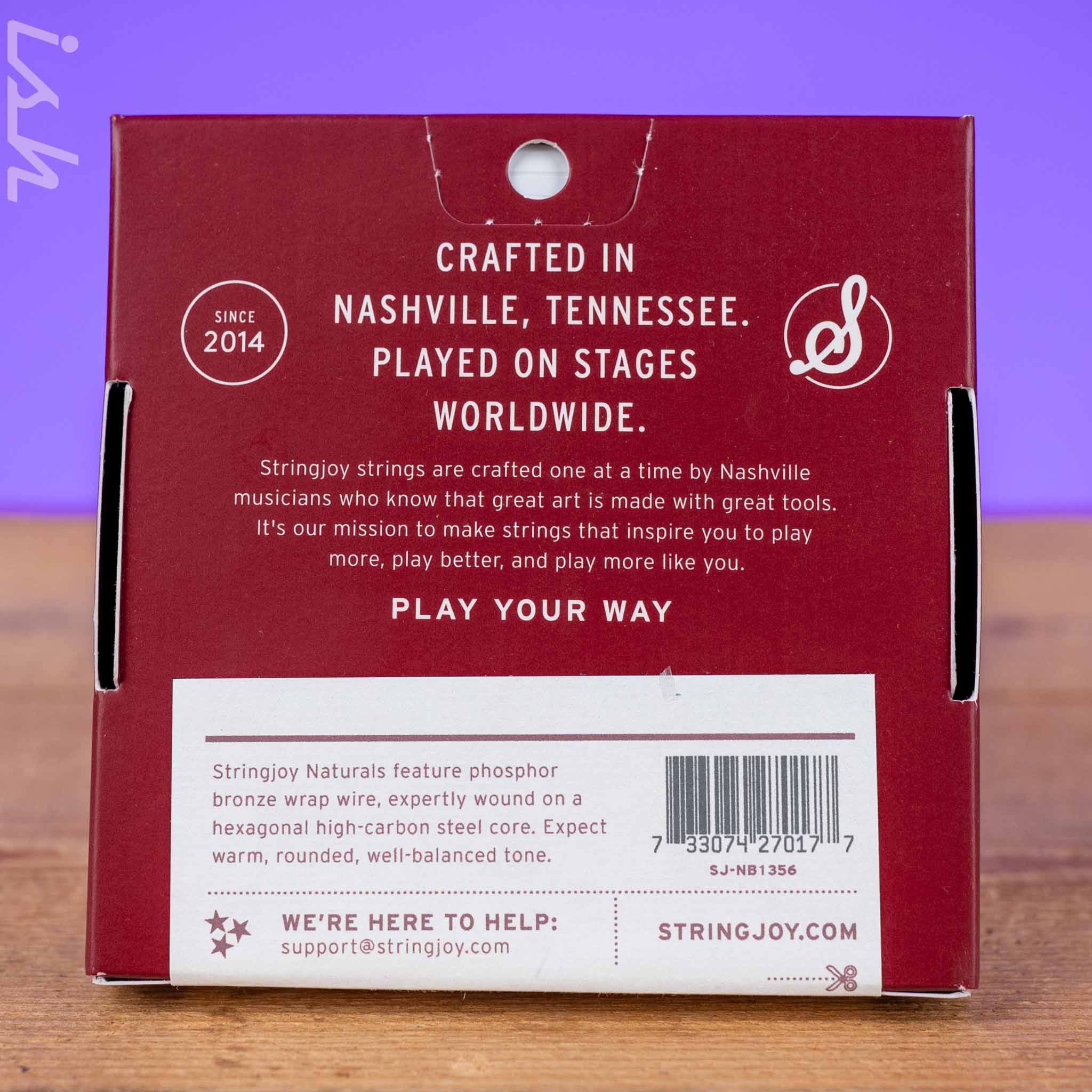Stringjoy Naturals Medium Gauge (13-56) Phosphor Bronze Acoustic Guitar Strings - Image 2