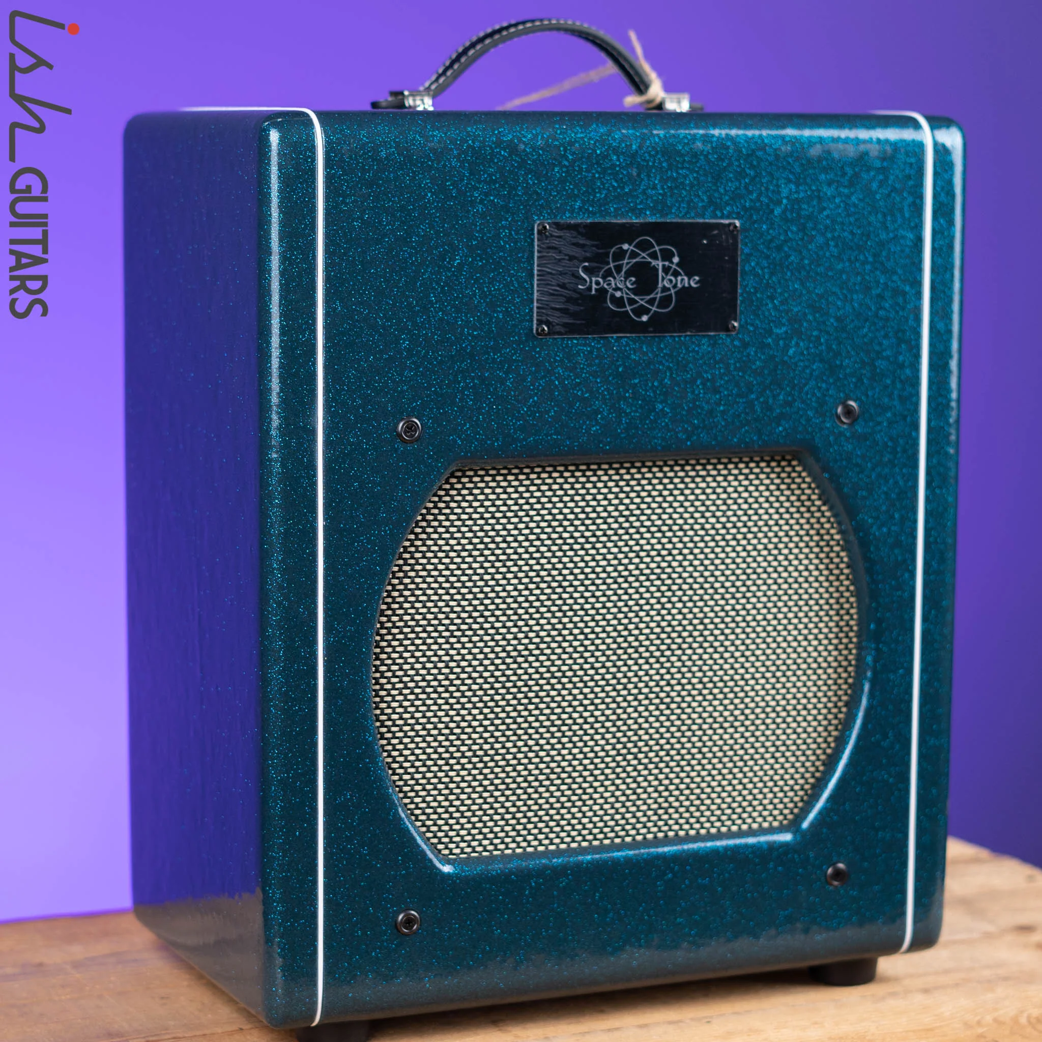 Swart Atomic Space Tone Combo Amplifier Ocean Sparkle w/ Salt and Pepper Grill Cloth - Image 2