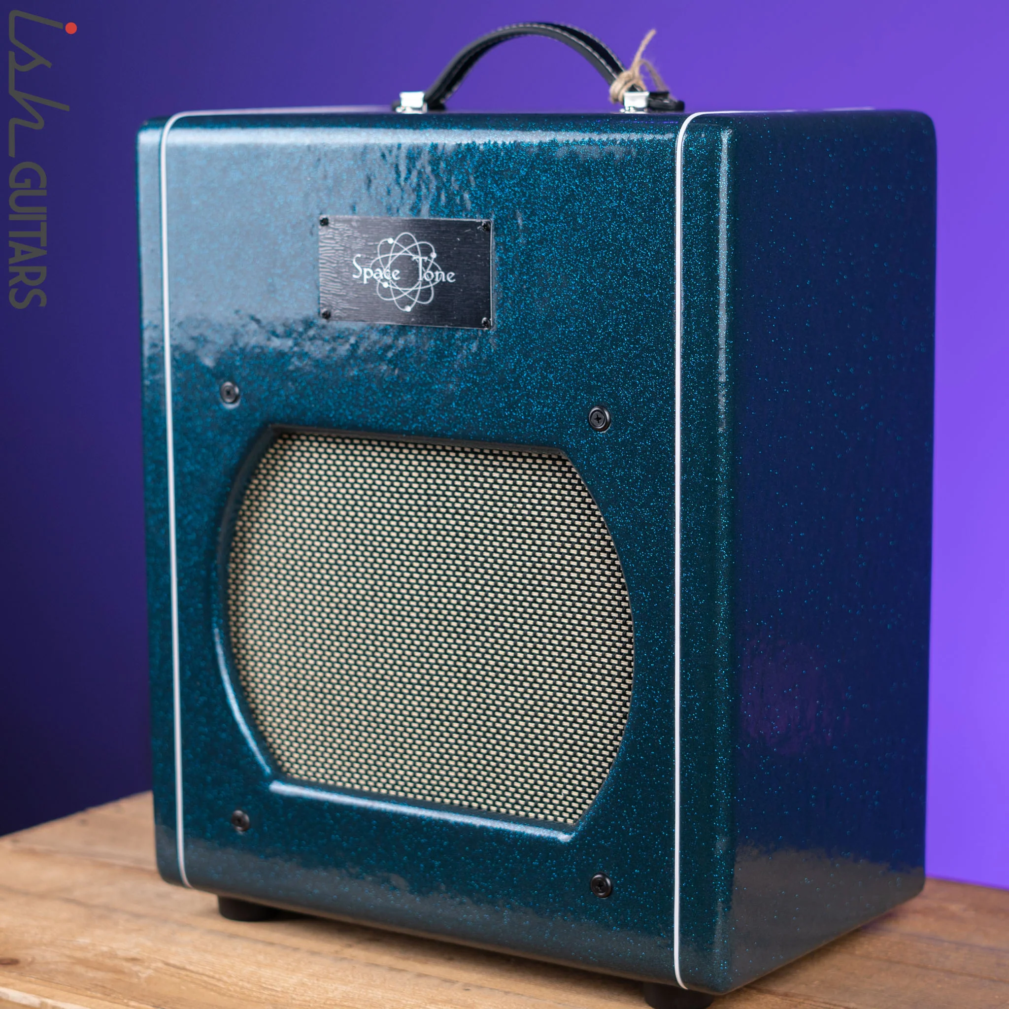 Swart Atomic Space Tone Combo Amplifier Ocean Sparkle w/ Salt and Pepper Grill Cloth - Image 3