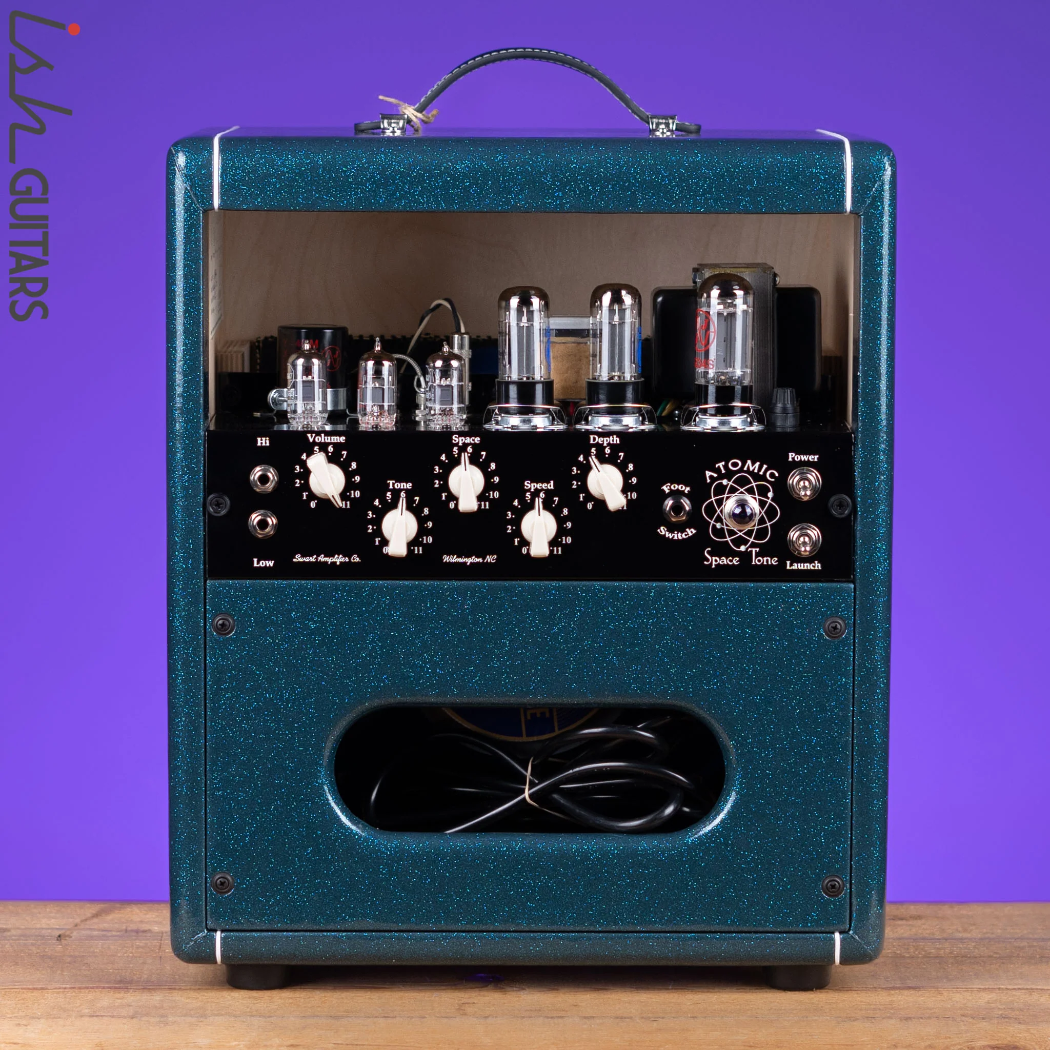 Swart Atomic Space Tone Combo Amplifier Ocean Sparkle w/ Salt and Pepper Grill Cloth - Image 7