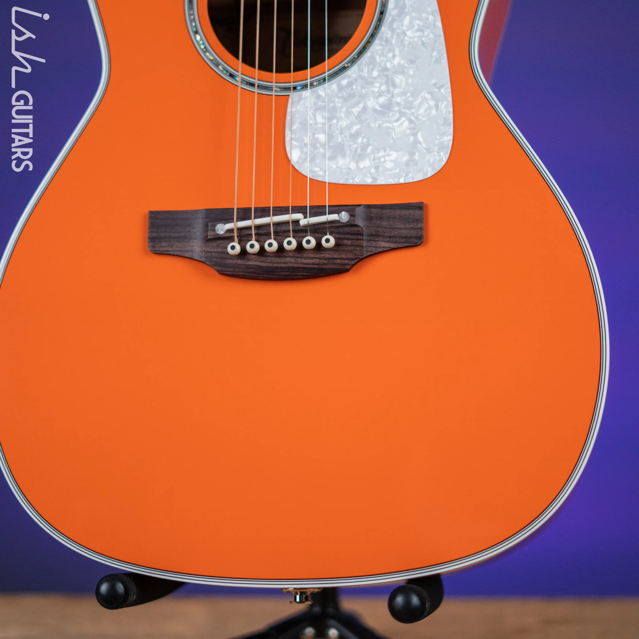 Takamine CP3NY New Yorker Acoustic-Electric Guitar Gloss Orange - Image 4