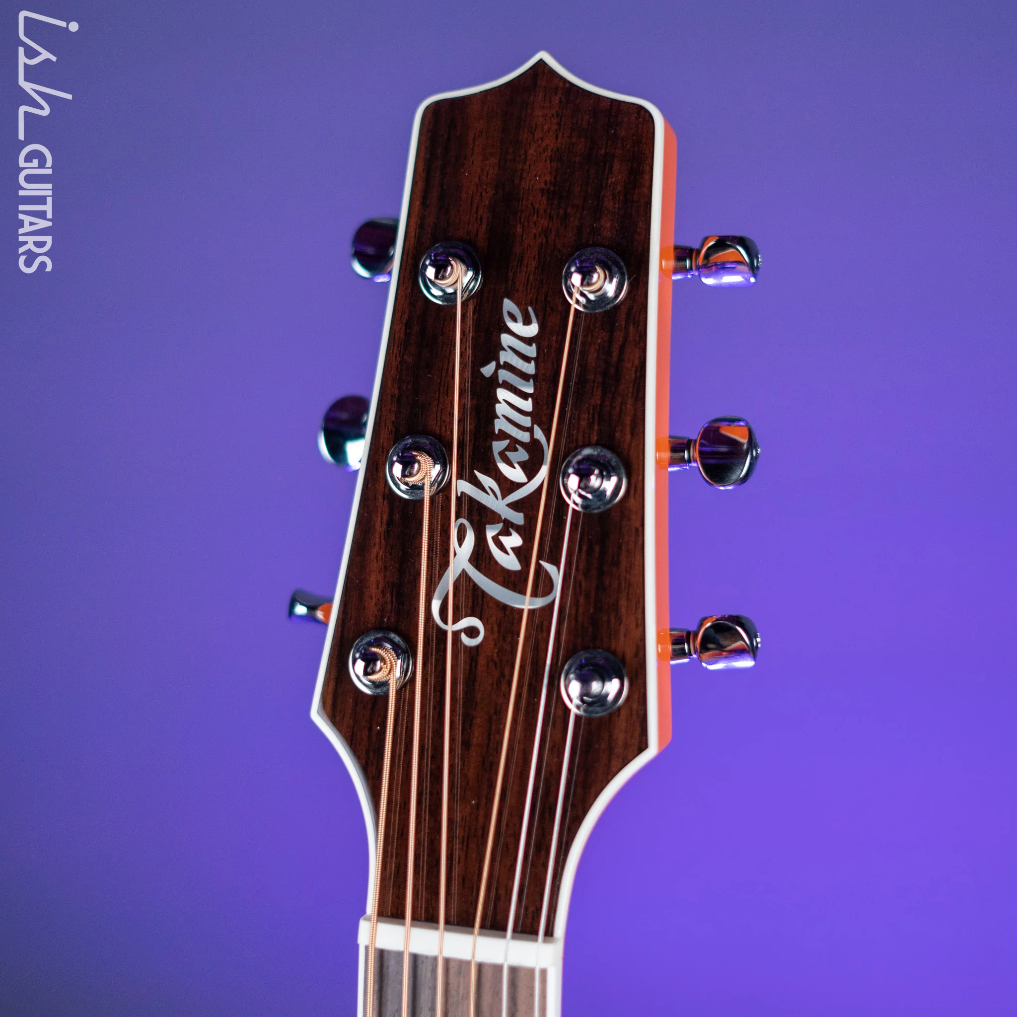Takamine CP3NY New Yorker Acoustic-Electric Guitar Gloss Orange - Image 6