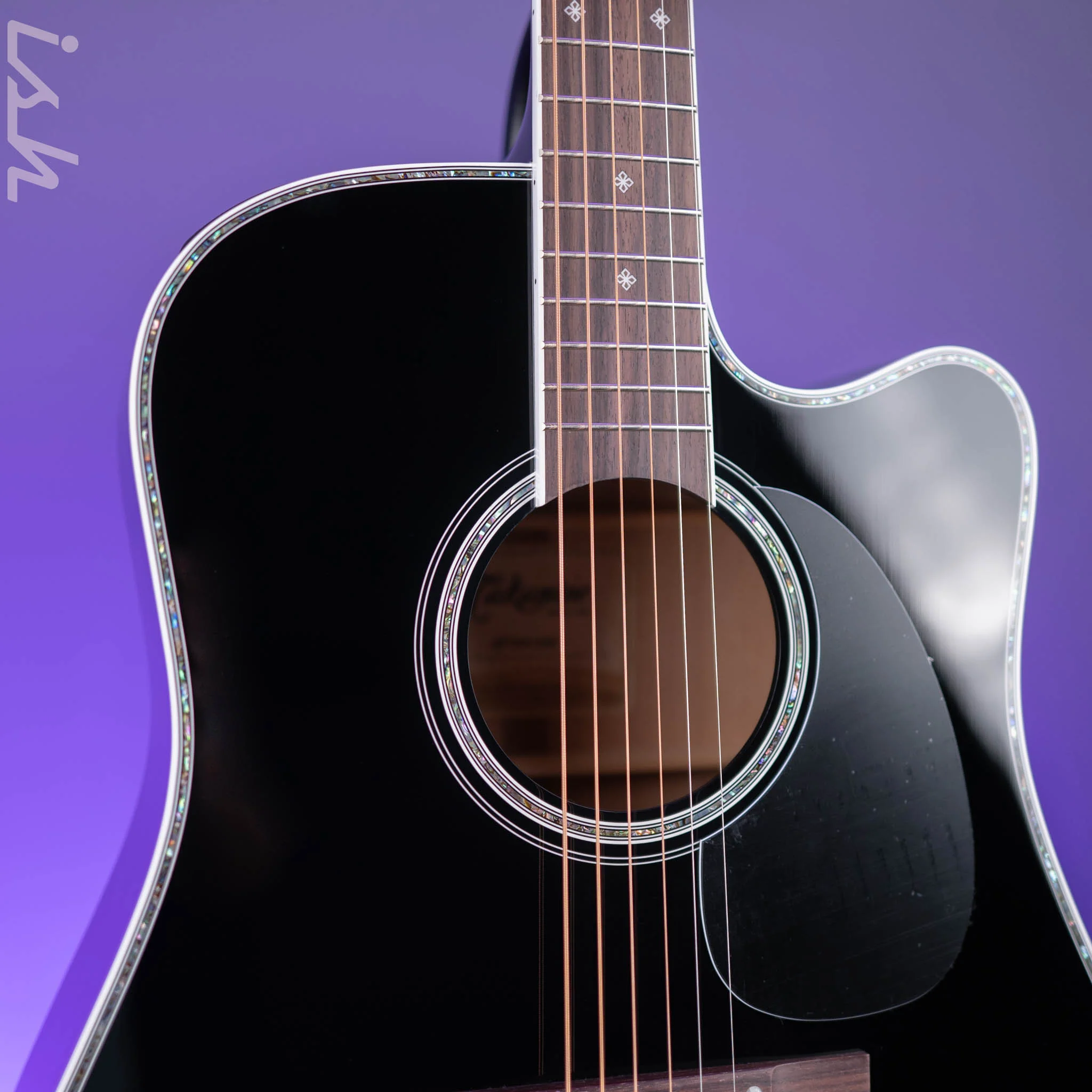Takamine EF341DX Acoustic-Electric Guitar Black Demo - Image 3