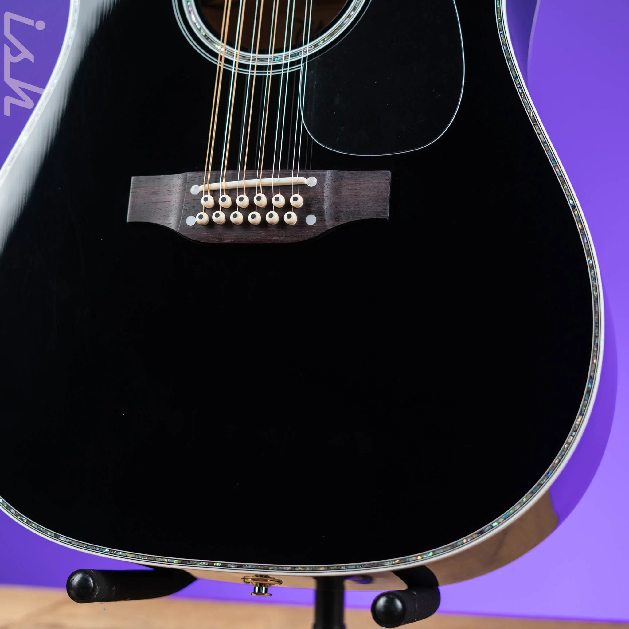 Takamine EF381DX 12-String Acoustic-Electric Gloss Black - Image 4