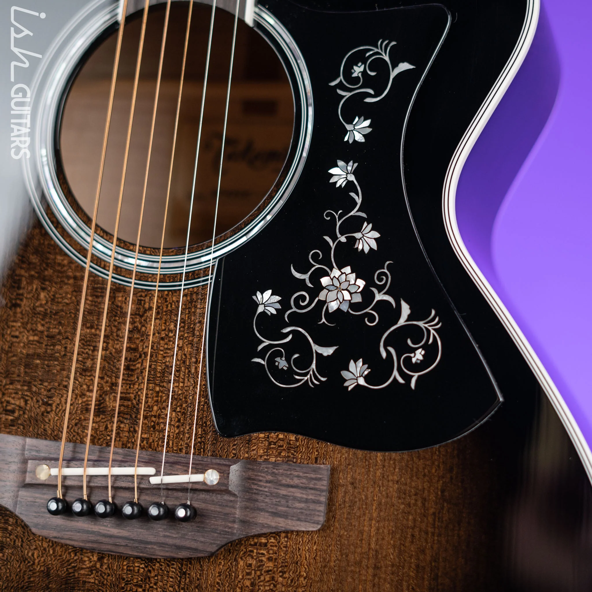 Takamine EF450C Acoustic-Electric Guitar Transparent Black Burst - Image 5