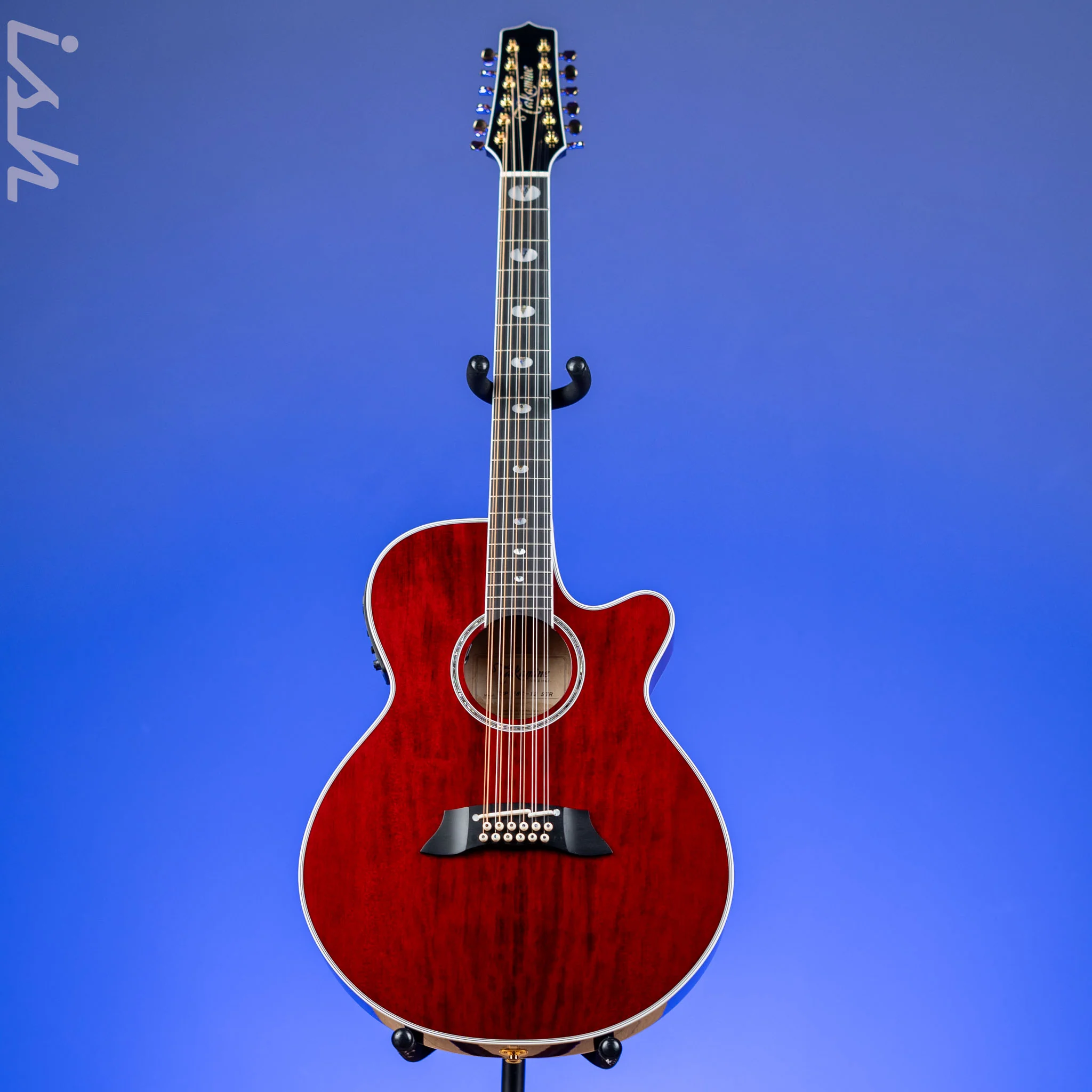 Takamine Thinline TSP158C-12 12-String Acoustic-Electric Guitar See-Through Red Demo - Image 2