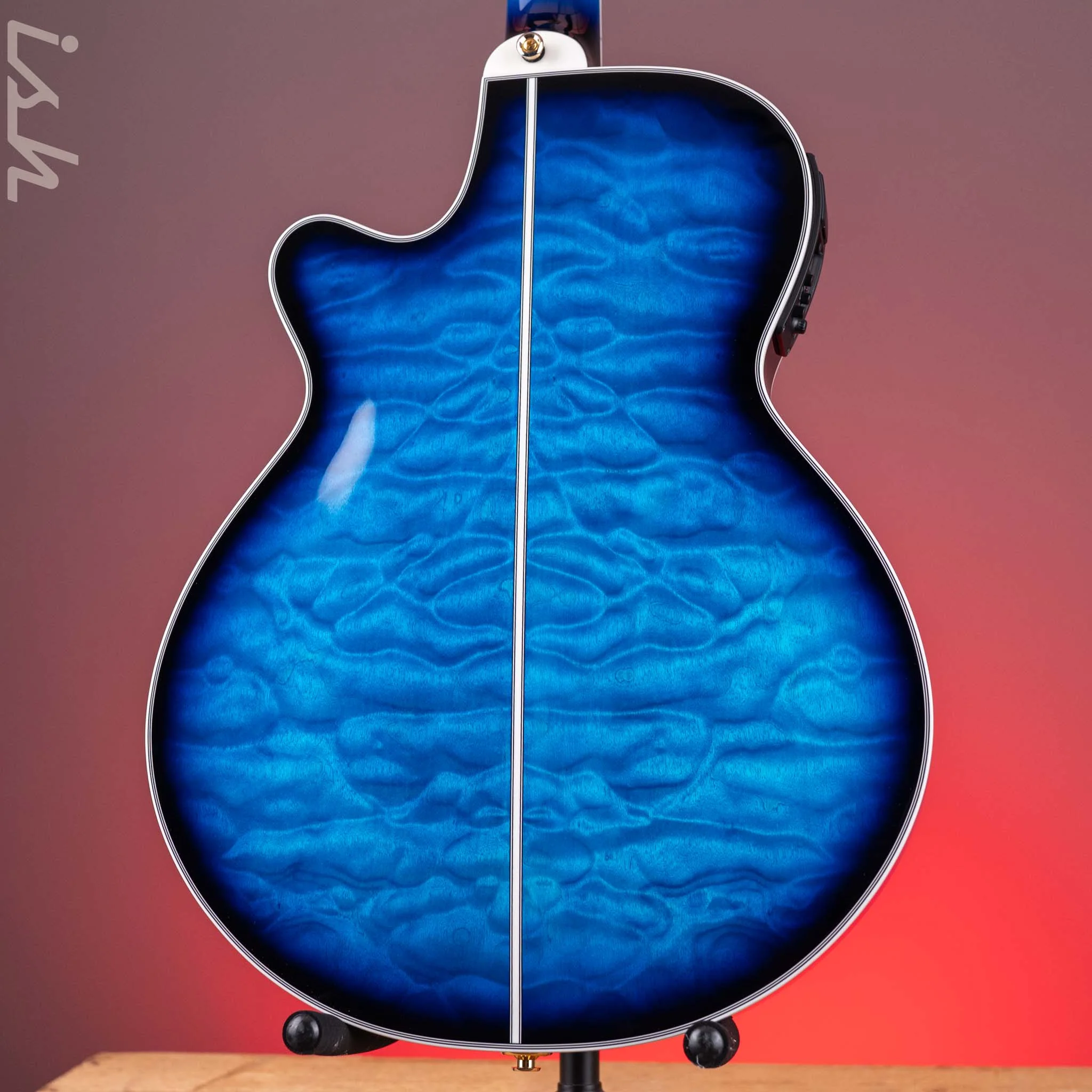 Takamine TSP100 Acoustic-Electric Guitar Dark Blue Sunburst - Image 7