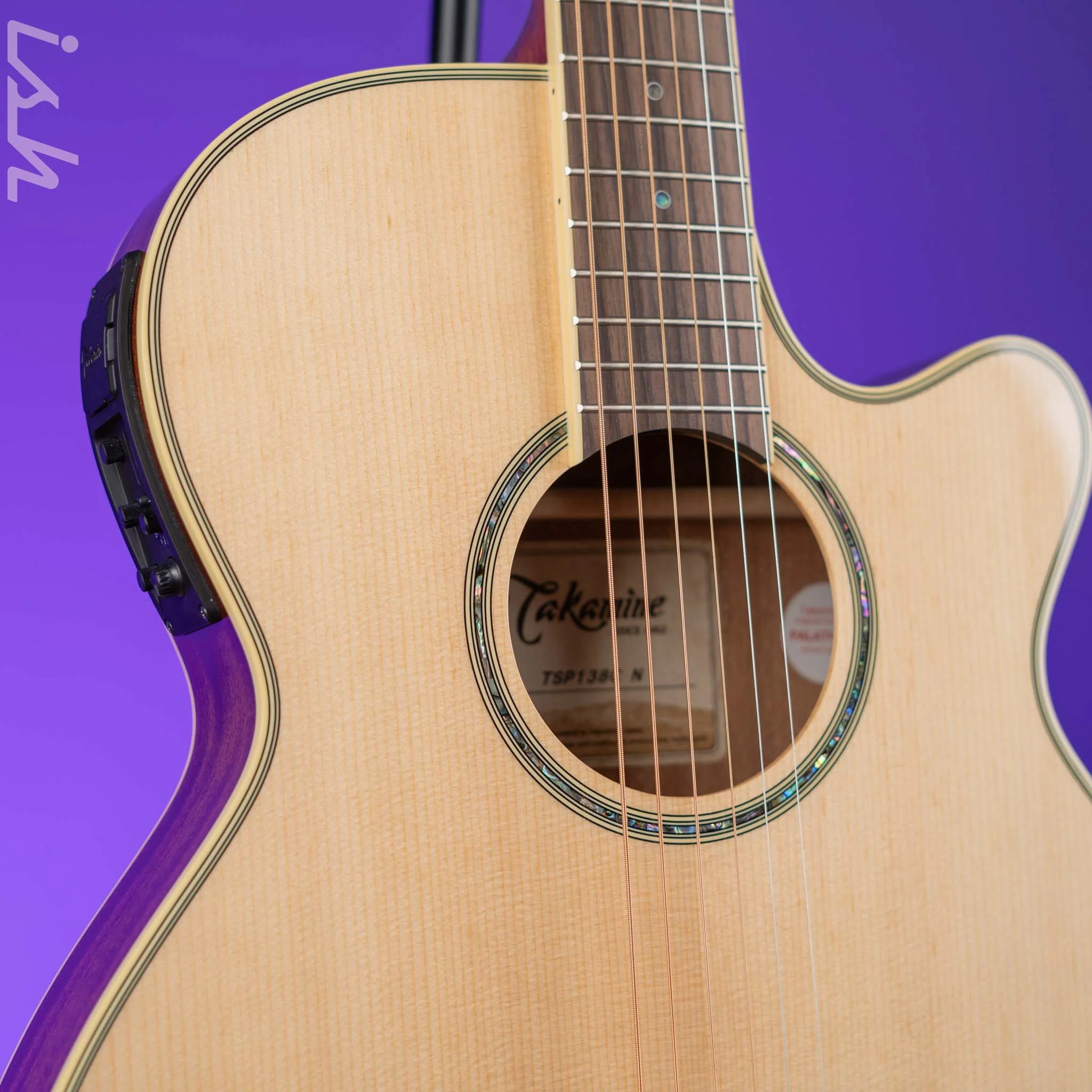 Takamine TSP138C Thinline Acoustic-Electric Guitar Natural - Image 3