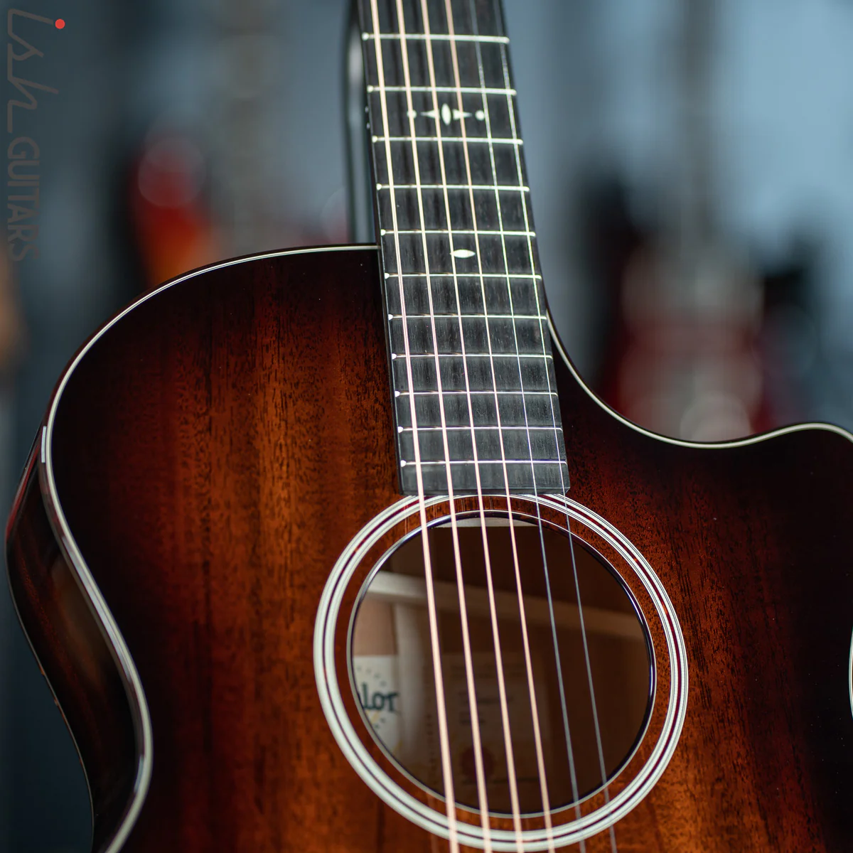Taylor 524ce V-Class Shaded Edgeburst Mahogany Grand Auditorium - Image 6
