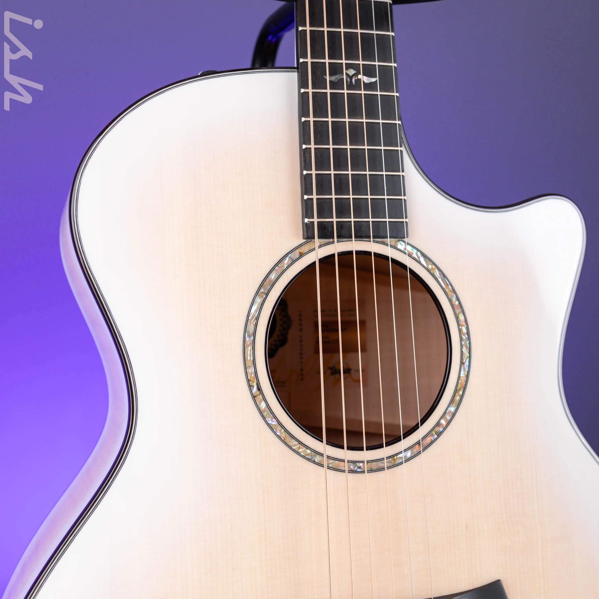 Taylor 614ce LTD Maple/Sitka 50th Anniversary Trans White with Edgeburst - Image 3