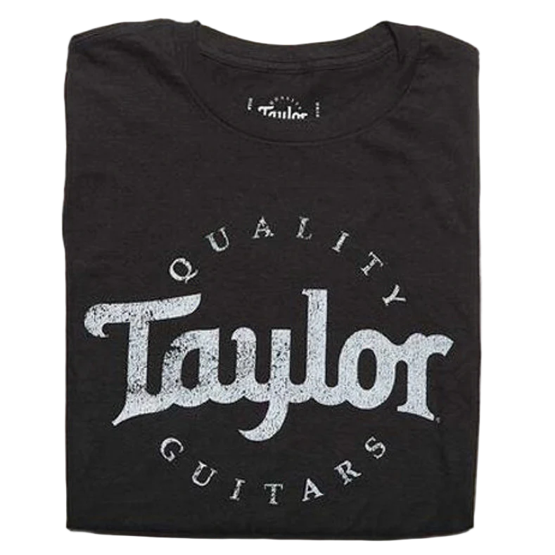 Taylor T-Shirt Basic Black Distressed Logo