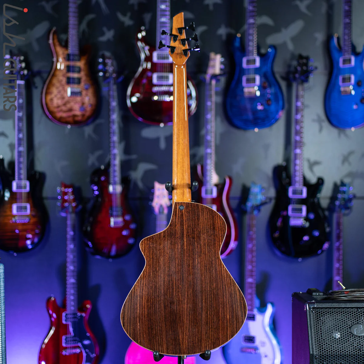 Veillette Acoustic 5 String Bass Guitar Brazilian Rosewood Tobacco Sunburst - Image 10