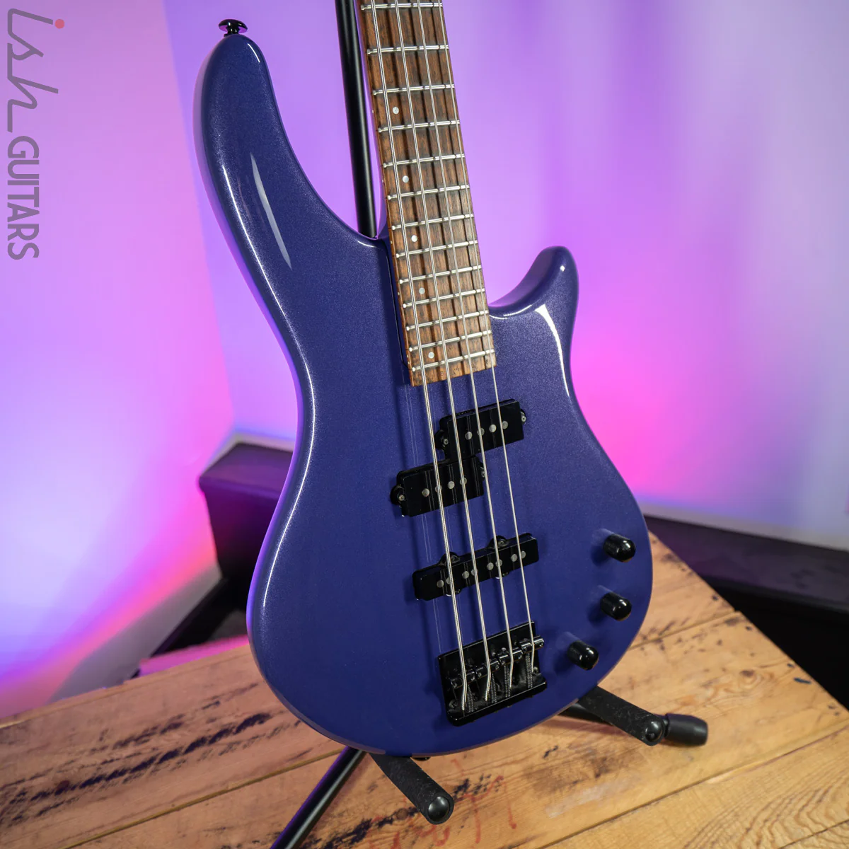LTD H-4 Metallic Purple 4 String Bass Guitar - Image 5