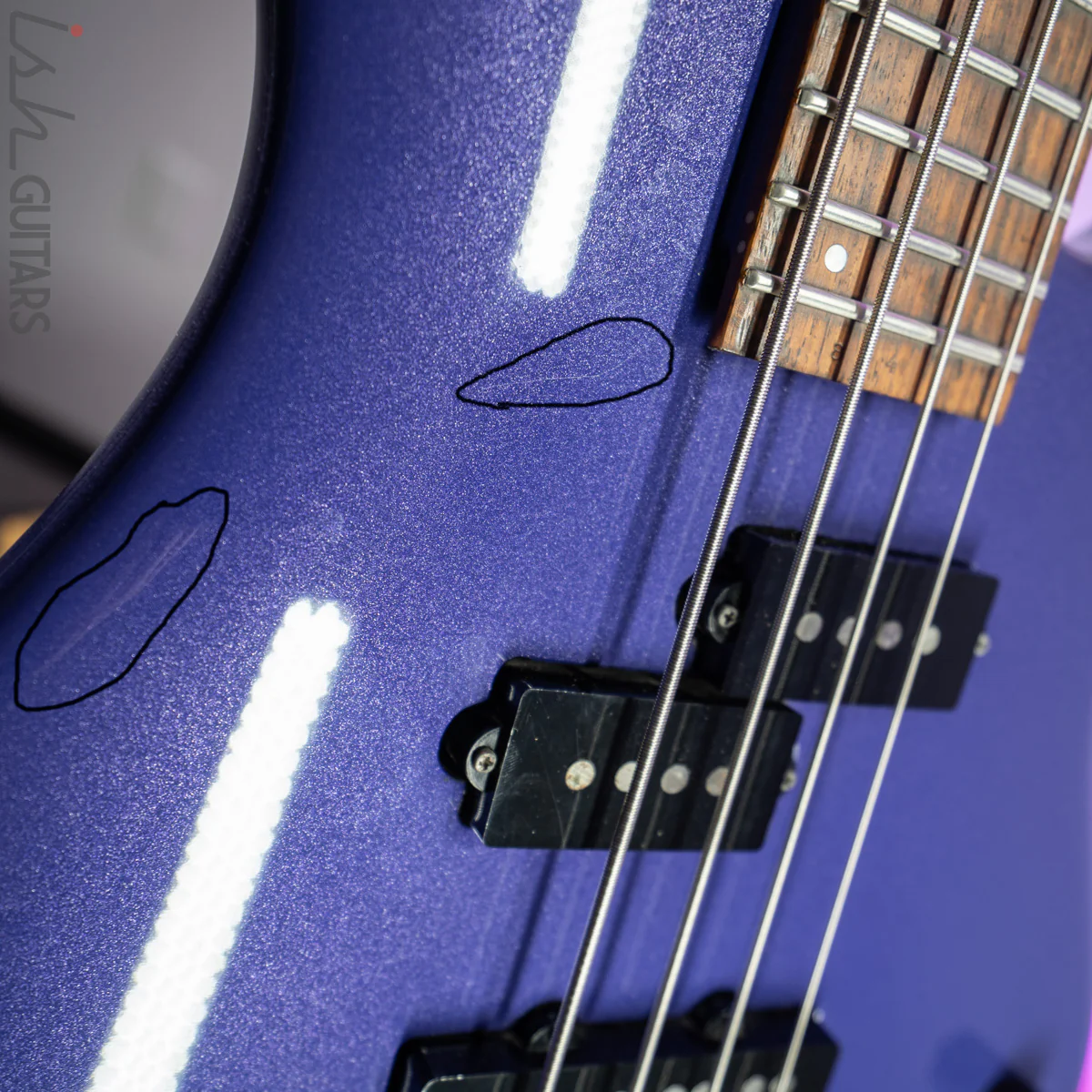 LTD H-4 Metallic Purple 4 String Bass Guitar - Image 8