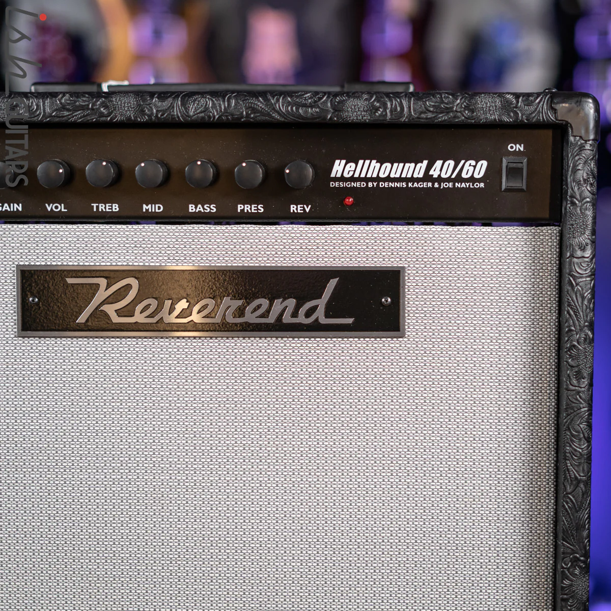 Reverend Hellhound 40/60 1x12 Combo Guitar Amplifier Black Paisley Wrap - Image 3